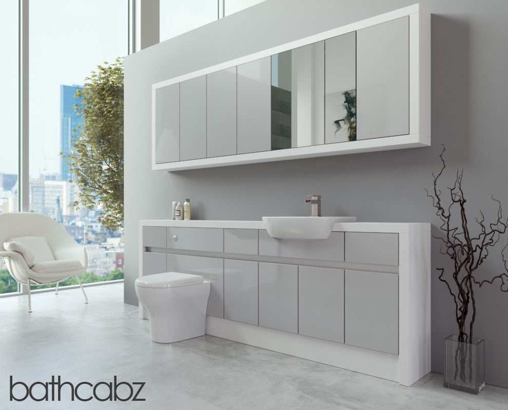 SIDONA WHITE MATT BASE & WALL UNITS BATHROOM FITTED FURNITURE