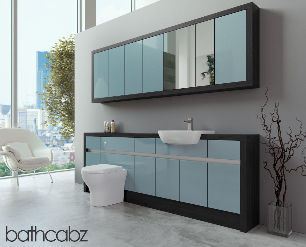 SIDONA HACIENDA BLACK BASE & WALL UNITS BATHROOM FITTED FURNITURE