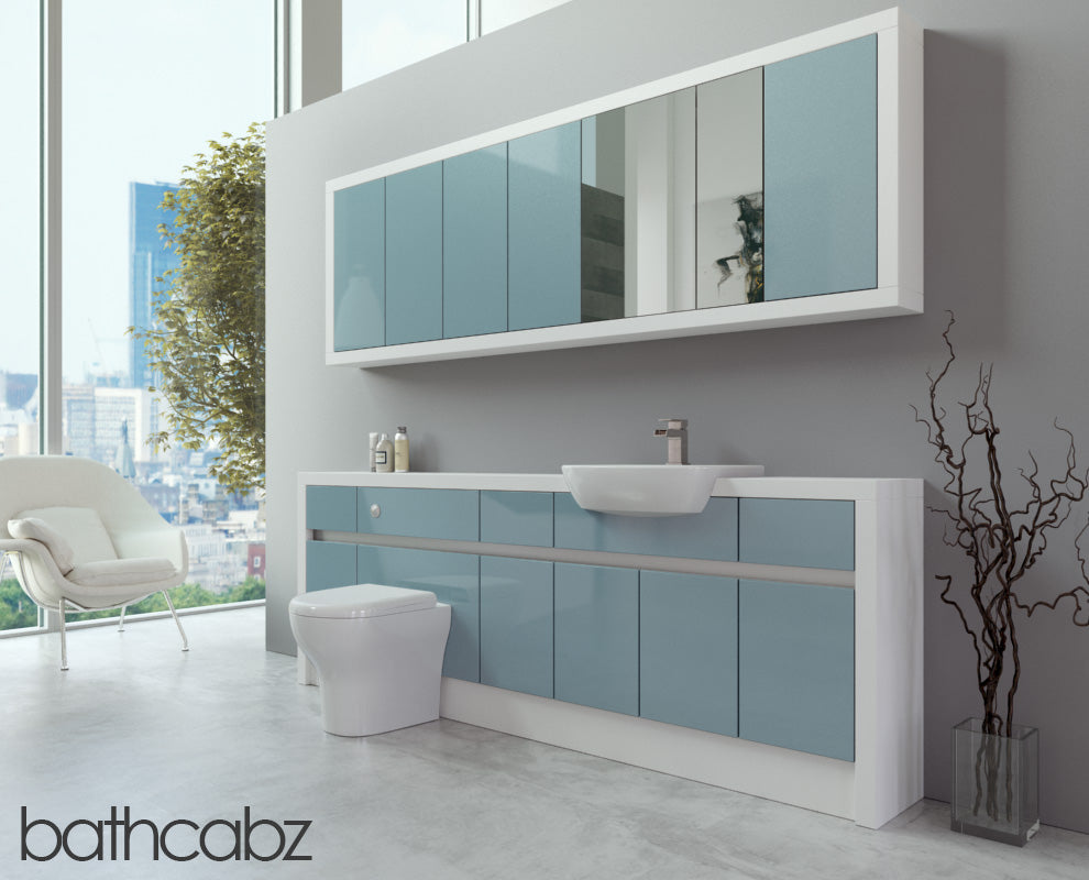 SIDONA WHITE MATT BASE & WALL UNITS BATHROOM FITTED FURNITURE