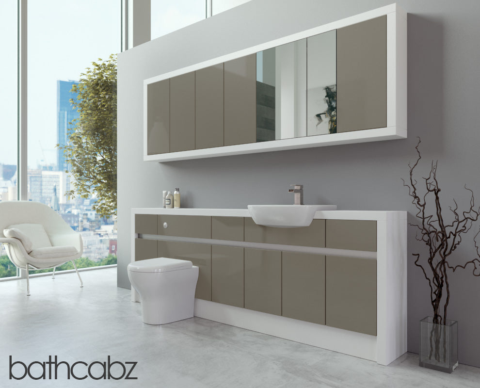 SIDONA WHITE MATT BASE & WALL UNITS BATHROOM FITTED FURNITURE