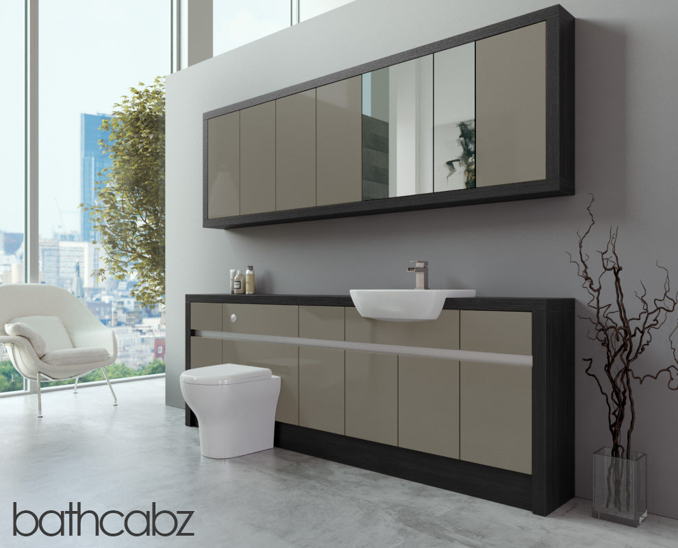 SIDONA HACIENDA BLACK BASE & WALL UNITS BATHROOM FITTED FURNITURE