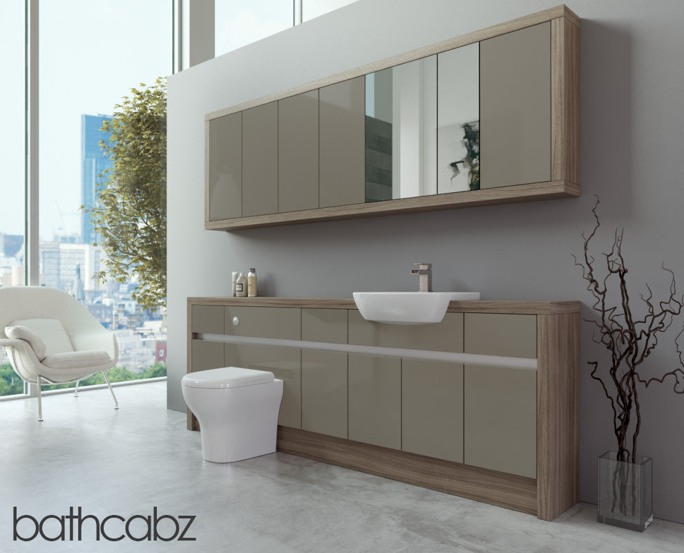 SIDONA DRIFTWOOD BASE & WALL UNITS BATHROOM FITTED FURNITURE