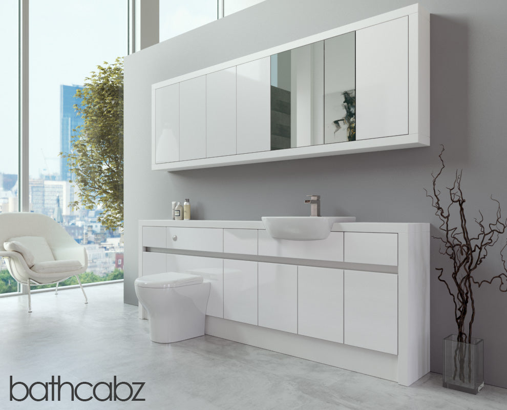 SIDONA WHITE MATT BASE & WALL UNITS BATHROOM FITTED FURNITURE