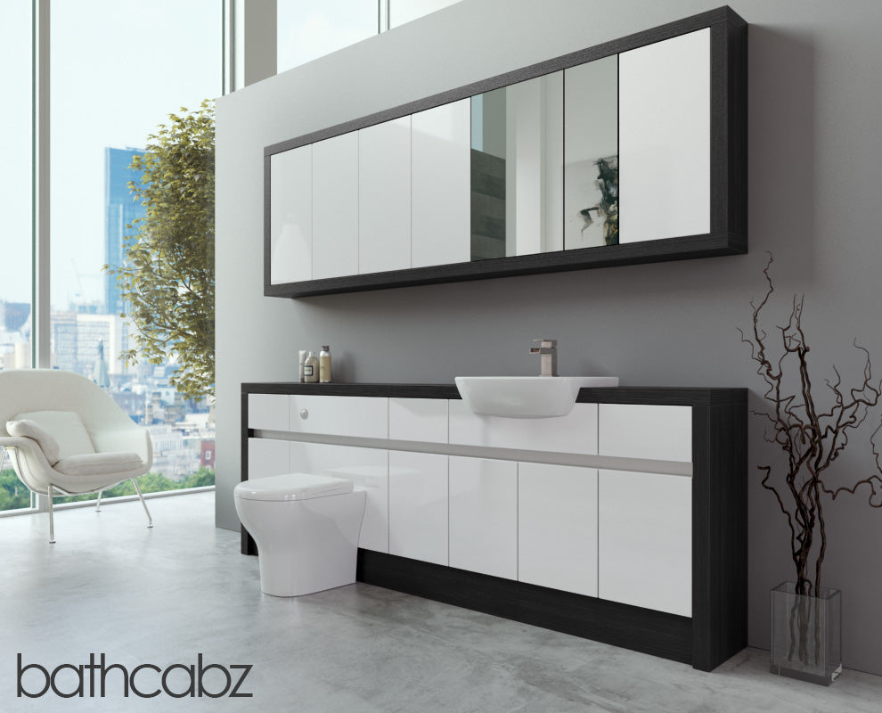 SIDONA HACIENDA BLACK BASE & WALL UNITS BATHROOM FITTED FURNITURE