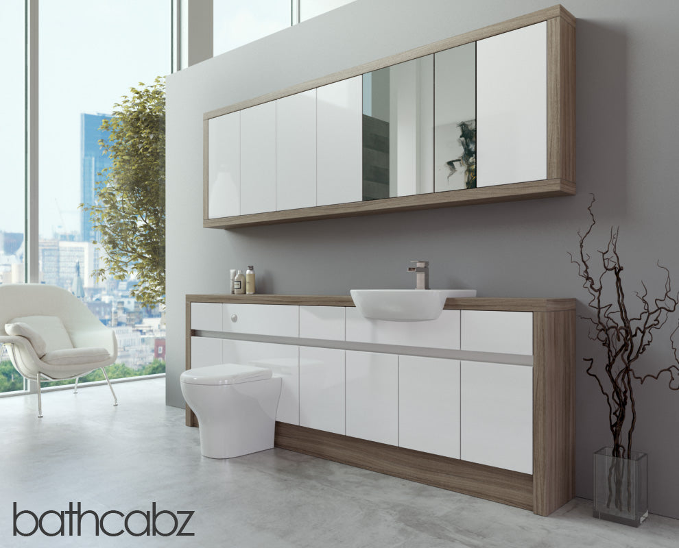 SIDONA DRIFTWOOD BASE & WALL UNITS BATHROOM FITTED FURNITURE