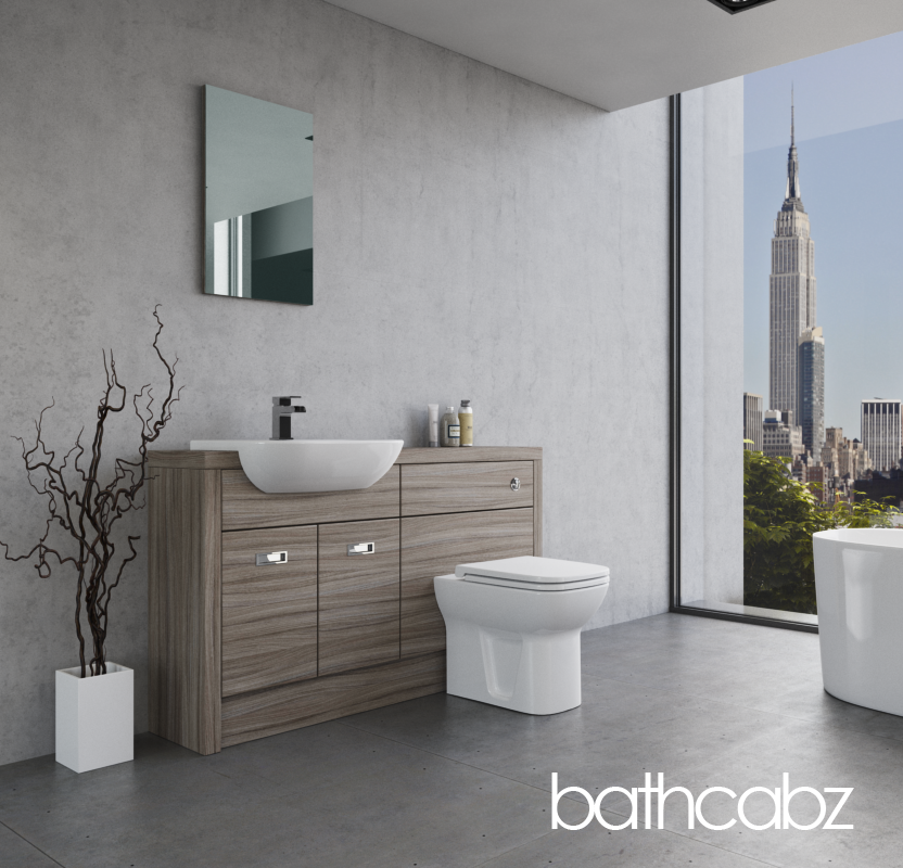 ATHENA DRIFTWOOD BASE UNITS BATHROOM FITTED FURNITURE