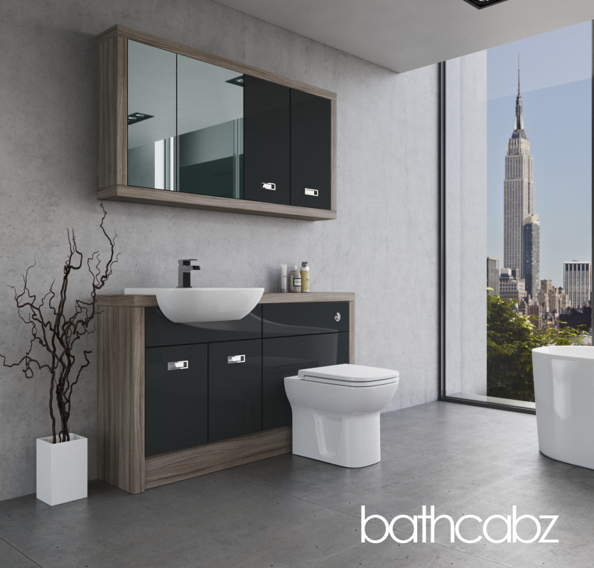 ATHENA DRIFTWOOD BASE & WALL UNITS BATHROOM FITTED FURNITURE