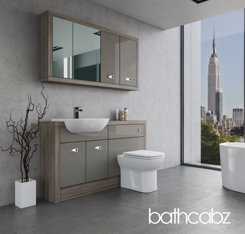 ATHENA DRIFTWOOD BASE & WALL UNITS BATHROOM FITTED FURNITURE
