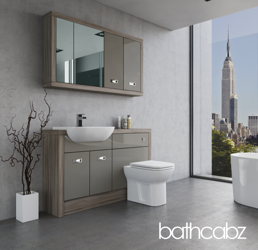 ATHENA DRIFTWOOD BASE & WALL UNITS BATHROOM FITTED FURNITURE