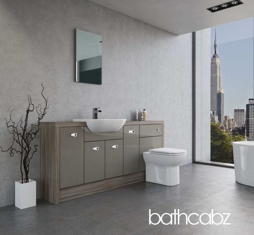 ATHENA DRIFTWOOD BASE UNITS BATHROOM FITTED FURNITURE