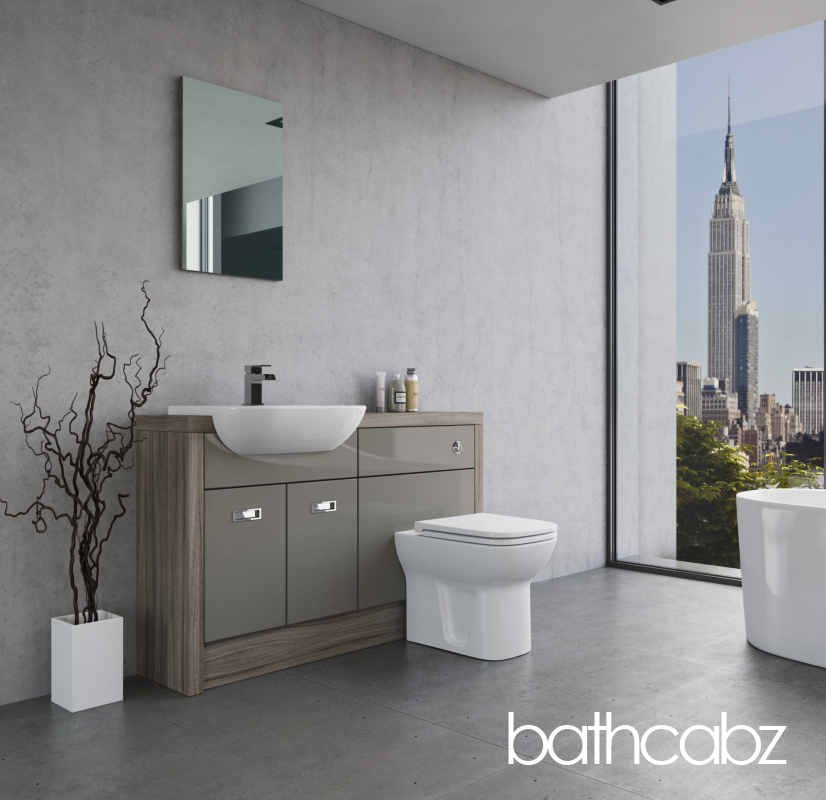 ATHENA DRIFTWOOD BASE UNITS BATHROOM FITTED FURNITURE