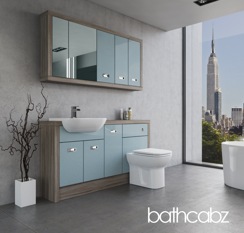 ATHENA DRIFTWOOD BASE & WALL UNITS BATHROOM FITTED FURNITURE
