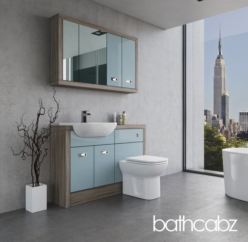 ATHENA DRIFTWOOD BASE & WALL UNITS BATHROOM FITTED FURNITURE