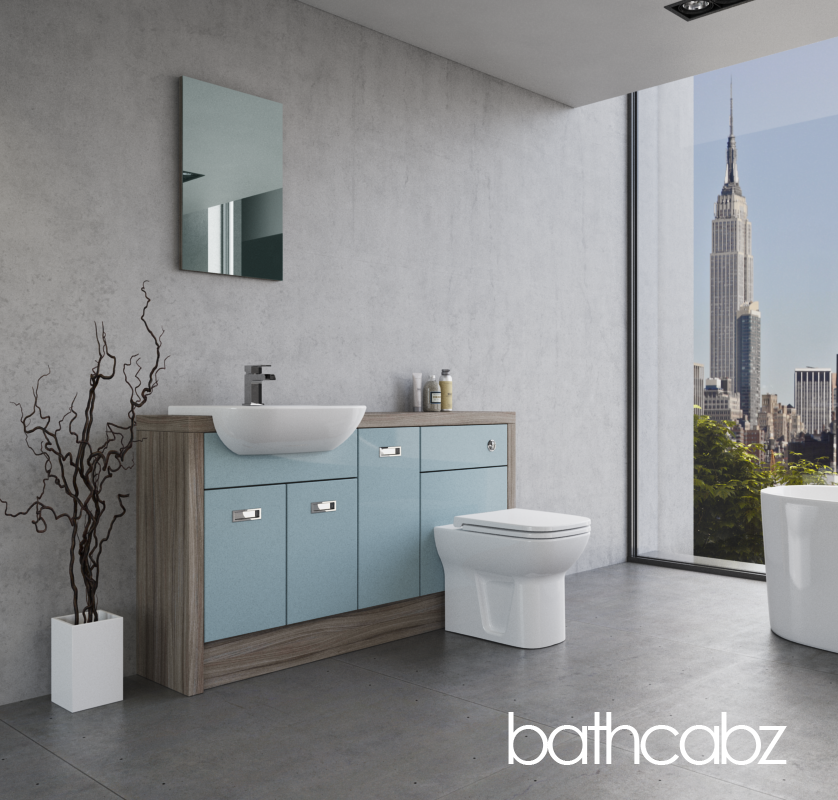 ATHENA DRIFTWOOD BASE UNITS BATHROOM FITTED FURNITURE
