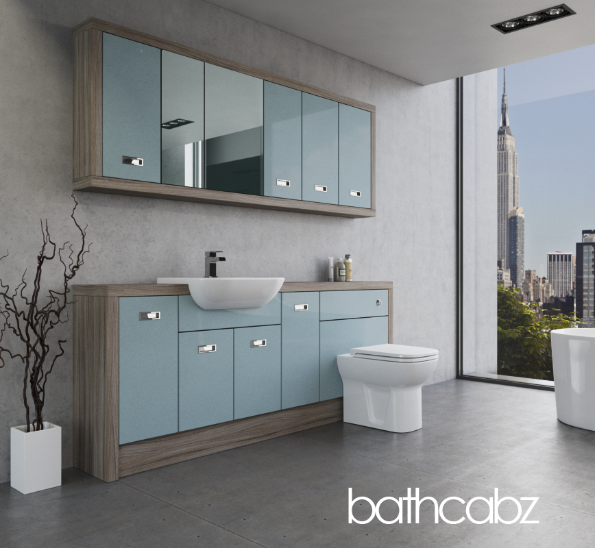 ATHENA DRIFTWOOD BASE & WALL UNITS BATHROOM FITTED FURNITURE