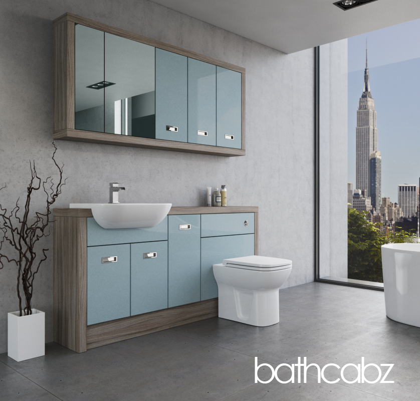 ATHENA DRIFTWOOD BASE & WALL UNITS BATHROOM FITTED FURNITURE