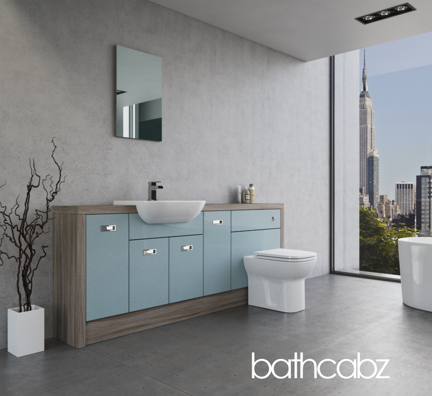ATHENA DRIFTWOOD BASE UNITS BATHROOM FITTED FURNITURE