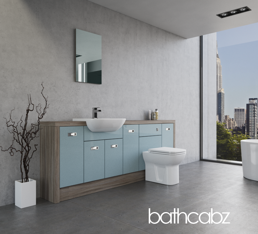 ATHENA DRIFTWOOD BASE UNITS BATHROOM FITTED FURNITURE