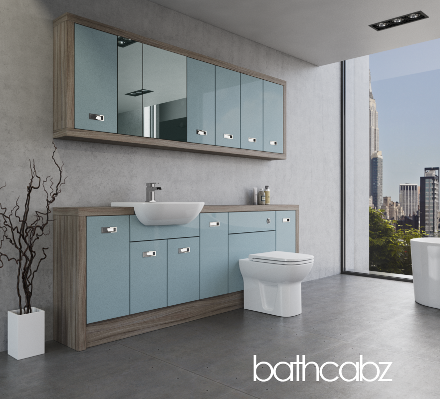 ATHENA DRIFTWOOD BASE & WALL UNITS BATHROOM FITTED FURNITURE