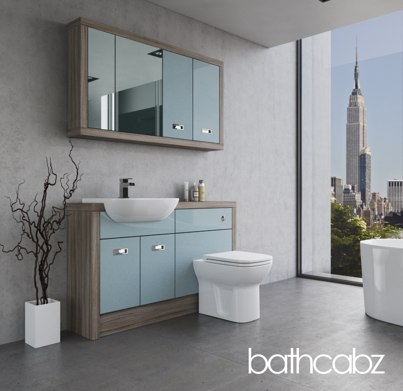 ATHENA DRIFTWOOD BASE & WALL UNITS BATHROOM FITTED FURNITURE
