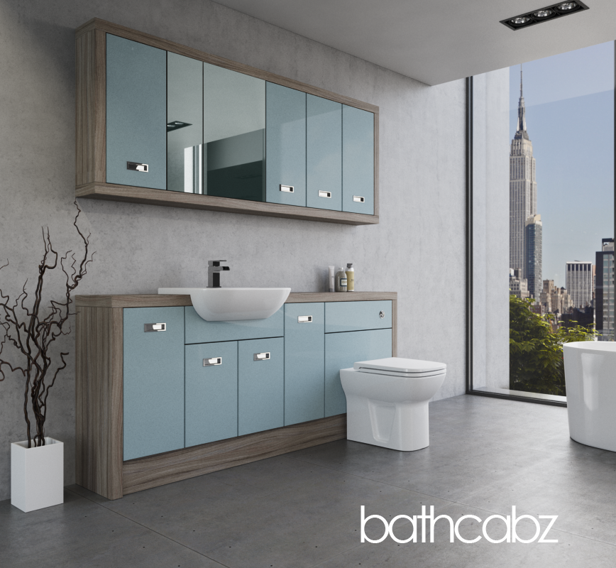 ATHENA DRIFTWOOD BASE & WALL UNITS BATHROOM FITTED FURNITURE