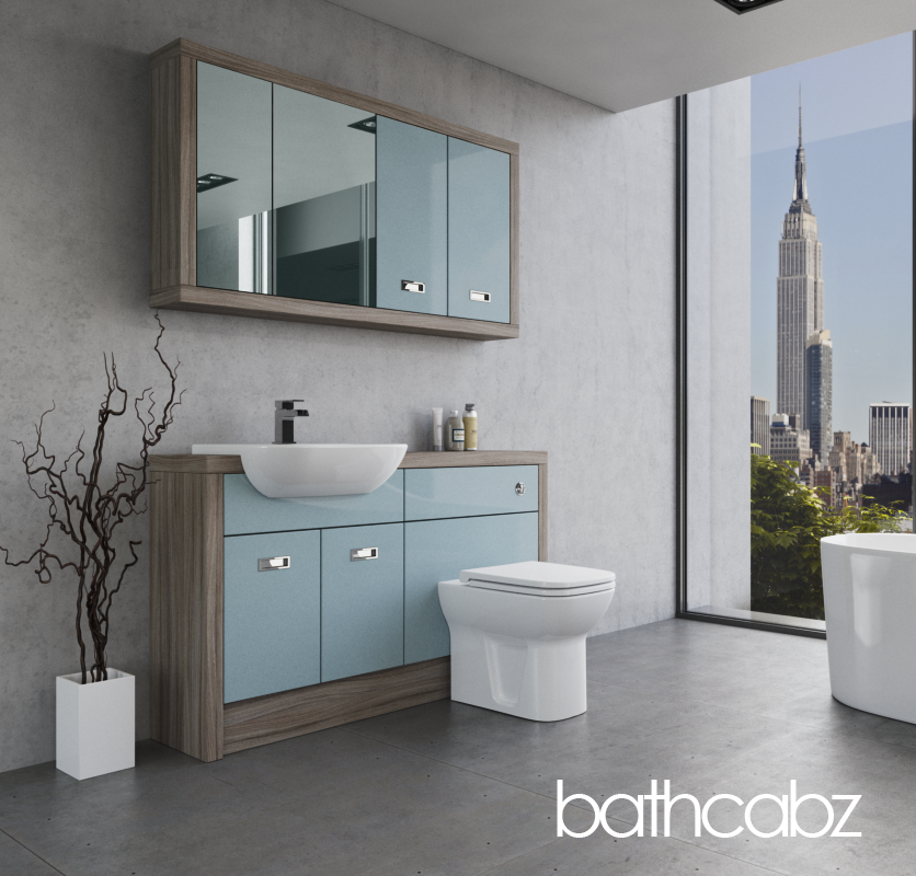 ATHENA DRIFTWOOD BASE & WALL UNITS BATHROOM FITTED FURNITURE