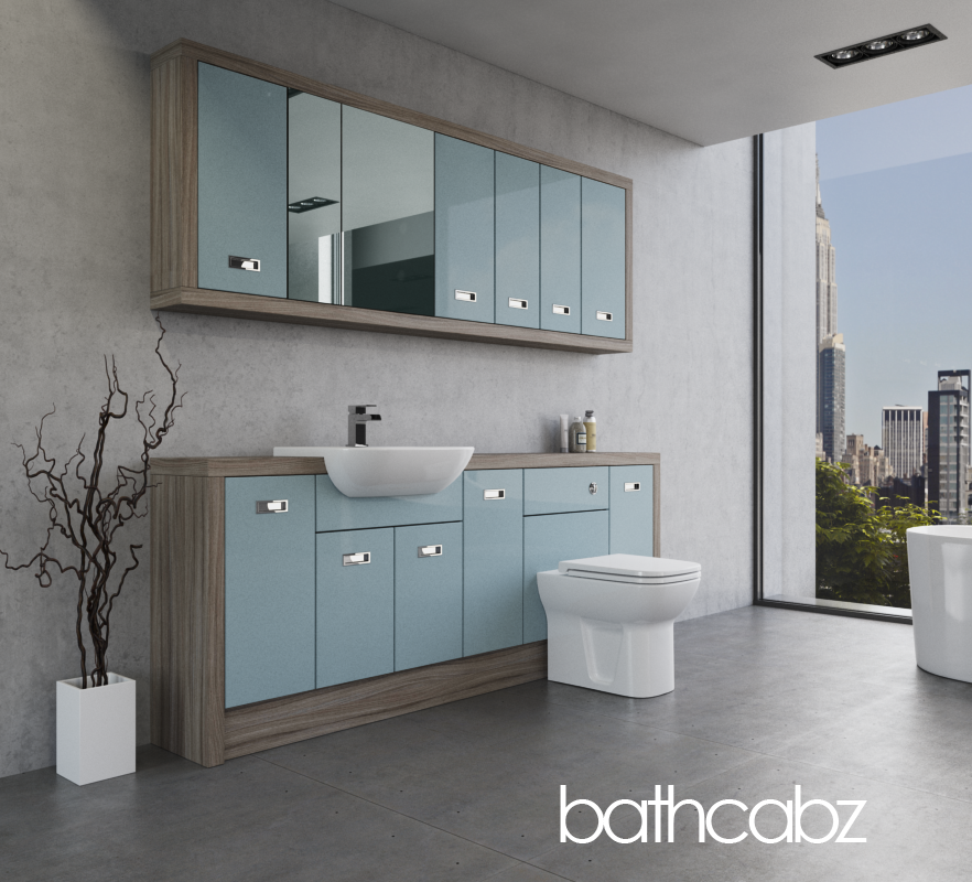 ATHENA DRIFTWOOD BASE & WALL UNITS BATHROOM FITTED FURNITURE