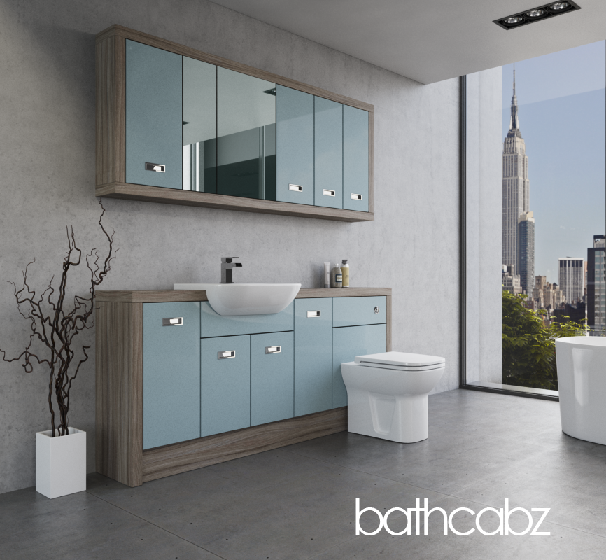 ATHENA DRIFTWOOD BASE & WALL UNITS BATHROOM FITTED FURNITURE