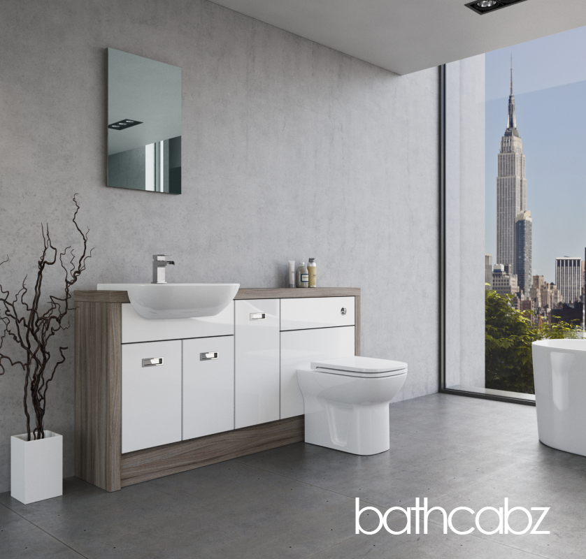 ATHENA DRIFTWOOD BASE UNITS BATHROOM FITTED FURNITURE