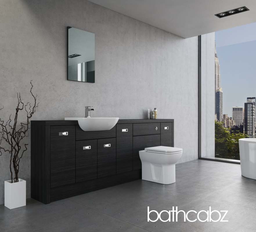 ATHENA HACIENDA BLACK BASE UNITS BATHROOM FITTED FURNITURE