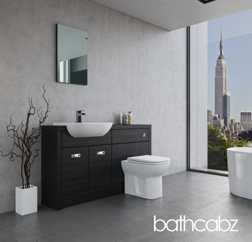 ATHENA HACIENDA BLACK BASE UNITS BATHROOM FITTED FURNITURE