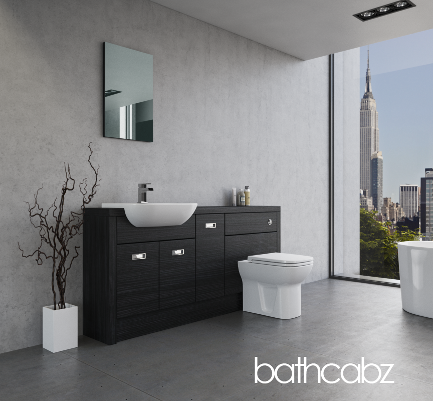 ATHENA HACIENDA BLACK BASE UNITS BATHROOM FITTED FURNITURE