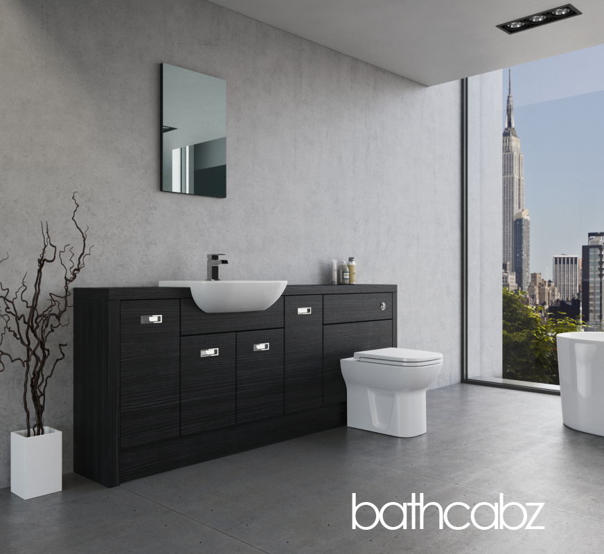 ATHENA HACIENDA BLACK BASE UNITS BATHROOM FITTED FURNITURE