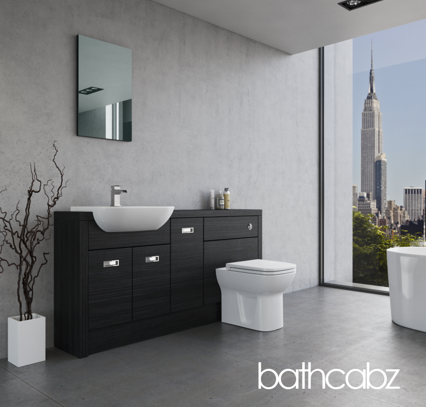 ATHENA HACIENDA BLACK BASE UNITS BATHROOM FITTED FURNITURE