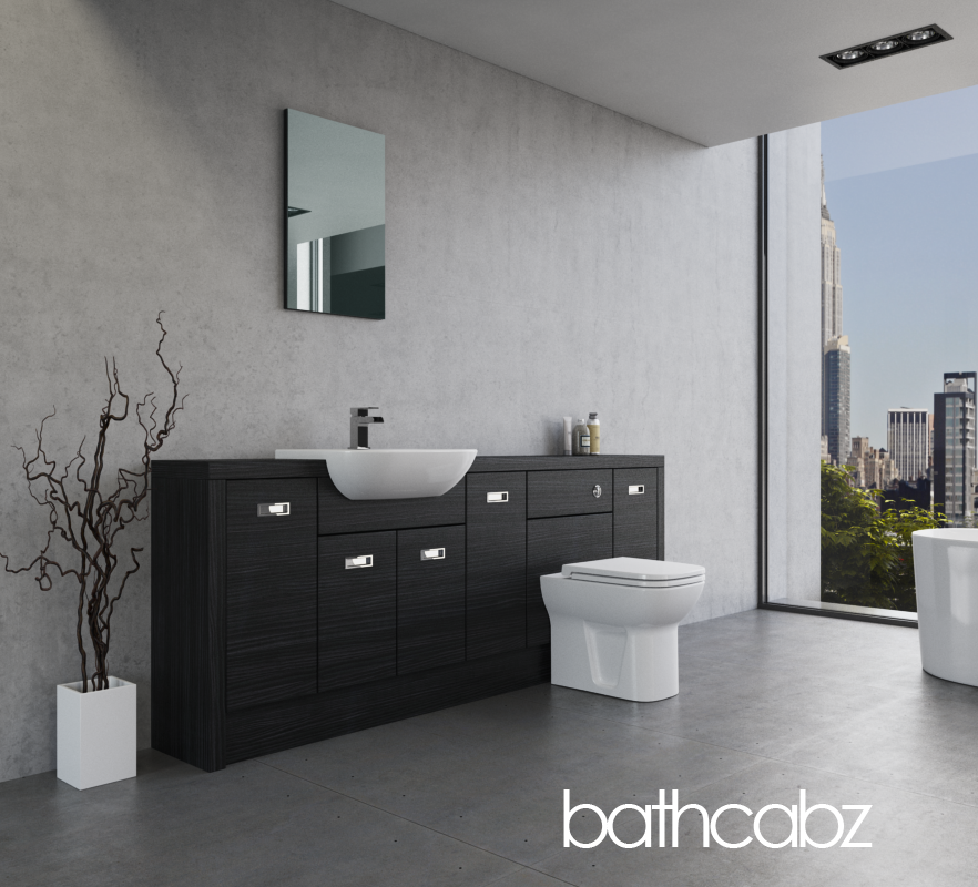 ATHENA HACIENDA BLACK BASE UNITS BATHROOM FITTED FURNITURE