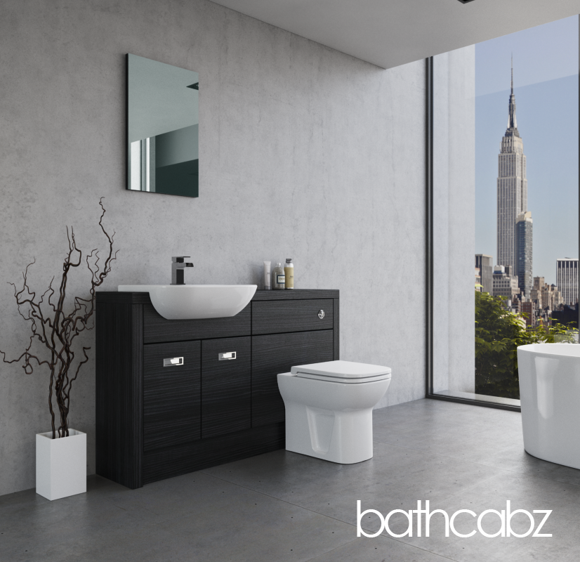 ATHENA HACIENDA BLACK BASE UNITS BATHROOM FITTED FURNITURE