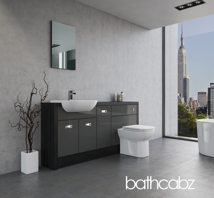 ATHENA HACIENDA BLACK BASE UNITS BATHROOM FITTED FURNITURE