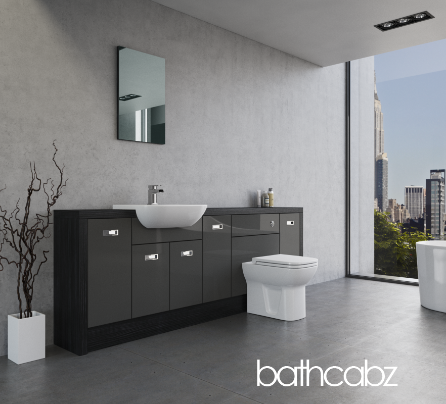 ATHENA HACIENDA BLACK BASE UNITS BATHROOM FITTED FURNITURE