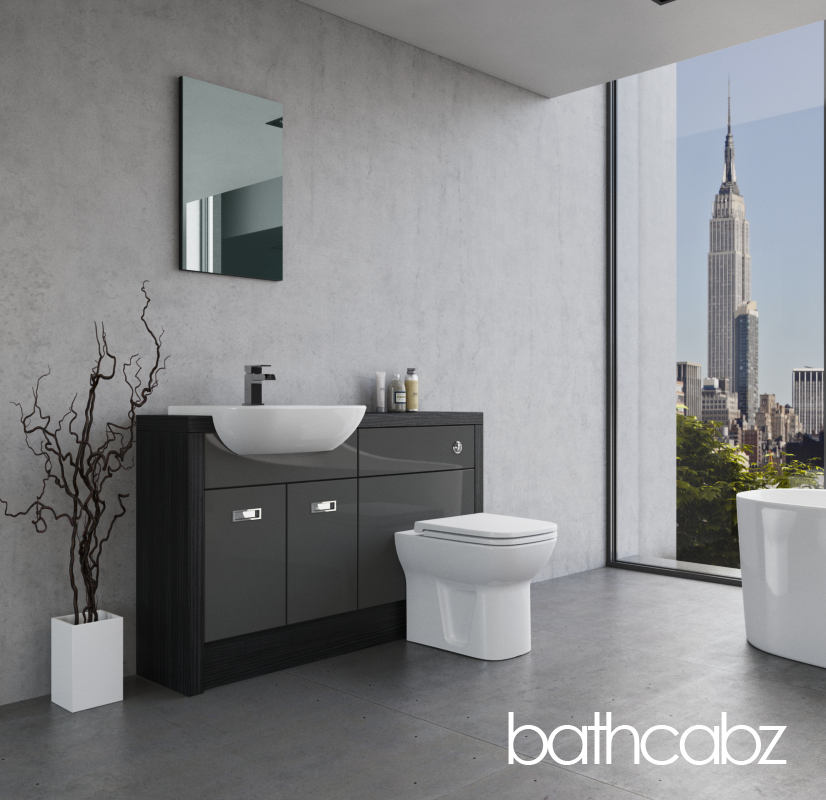 ATHENA HACIENDA BLACK BASE UNITS BATHROOM FITTED FURNITURE