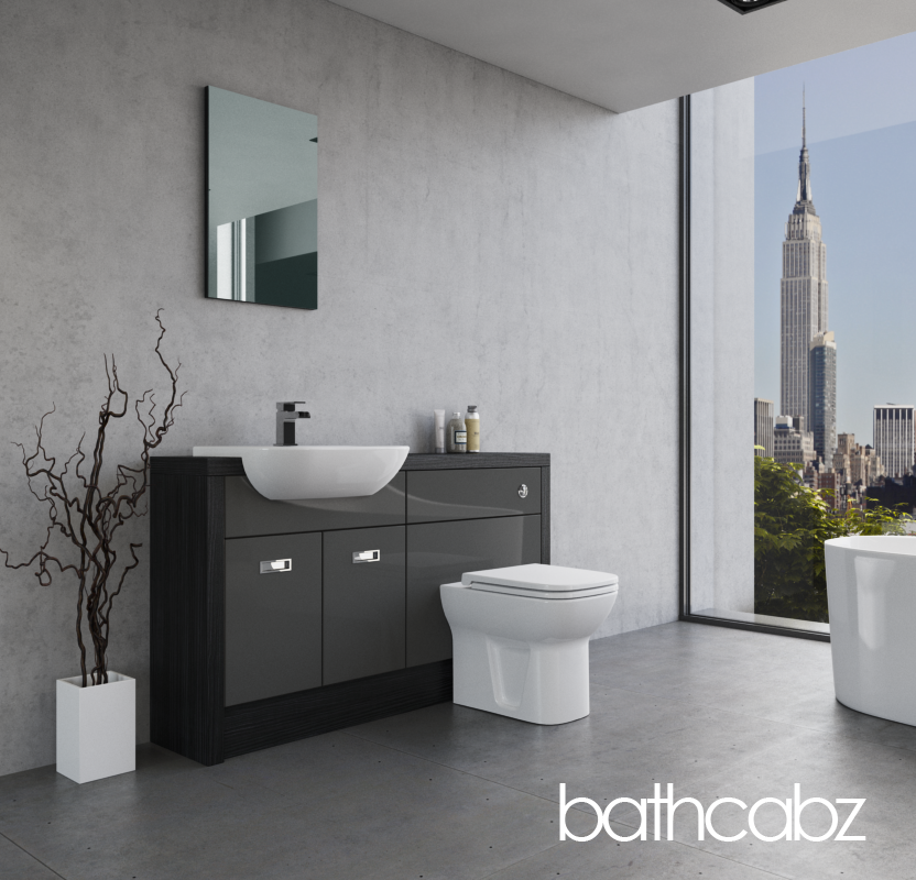 ATHENA HACIENDA BLACK BASE UNITS BATHROOM FITTED FURNITURE