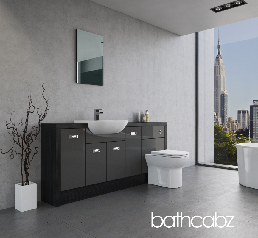 ATHENA HACIENDA BLACK BASE UNITS BATHROOM FITTED FURNITURE