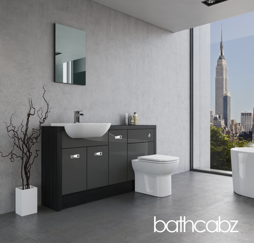 ATHENA HACIENDA BLACK BASE UNITS BATHROOM FITTED FURNITURE