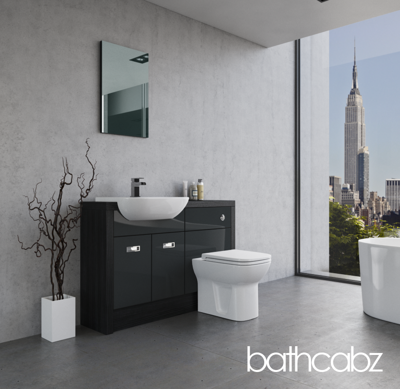 ATHENA HACIENDA BLACK BASE UNITS BATHROOM FITTED FURNITURE