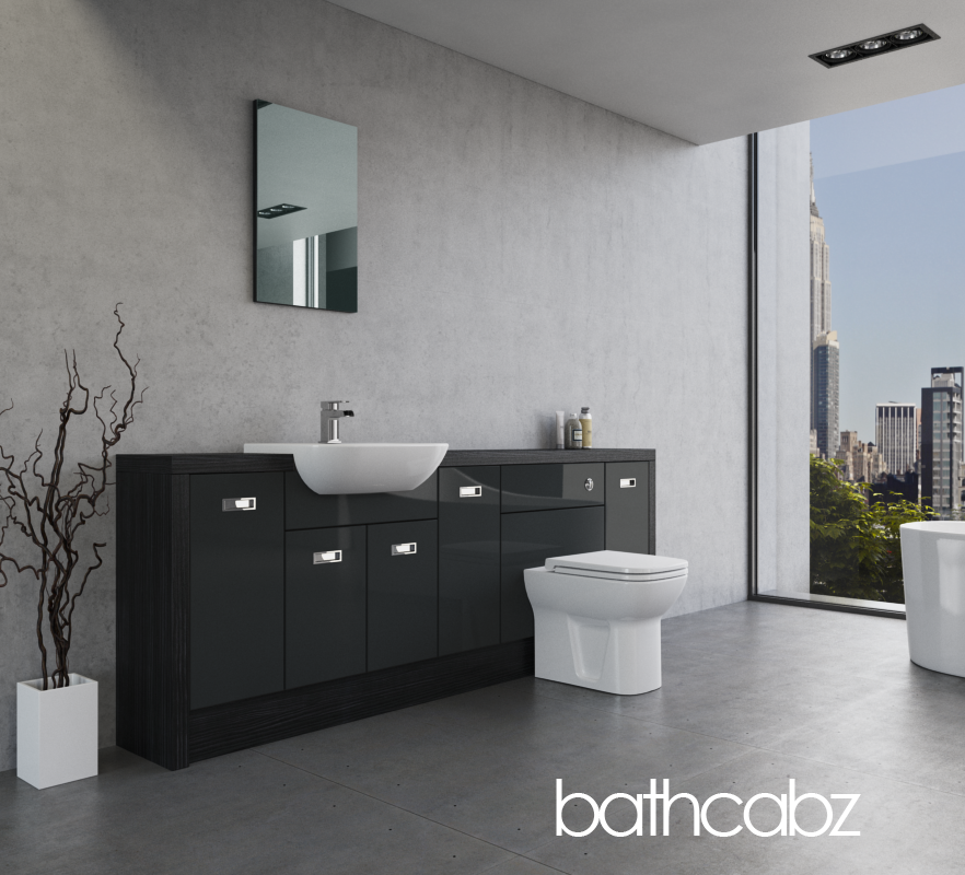 ATHENA HACIENDA BLACK BASE UNITS BATHROOM FITTED FURNITURE