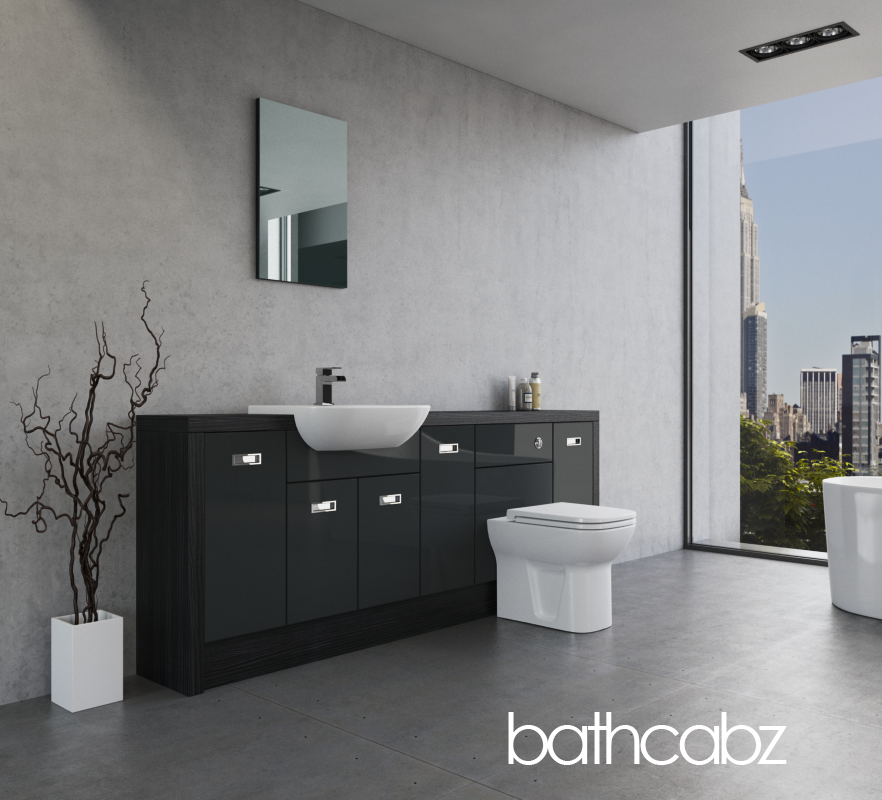 ATHENA HACIENDA BLACK BASE UNITS BATHROOM FITTED FURNITURE