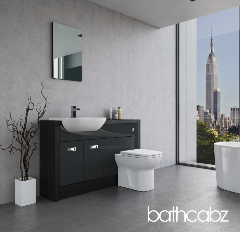 ATHENA HACIENDA BLACK BASE UNITS BATHROOM FITTED FURNITURE