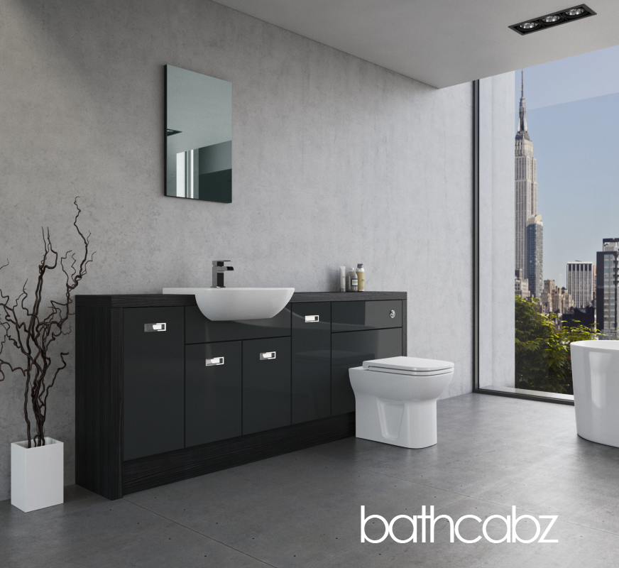 ATHENA HACIENDA BLACK BASE UNITS BATHROOM FITTED FURNITURE