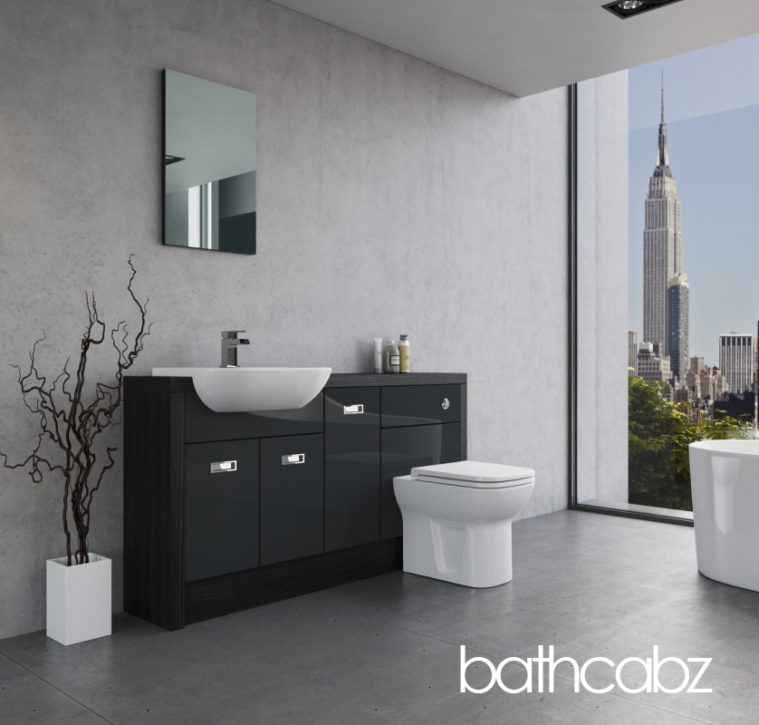 ATHENA HACIENDA BLACK BASE UNITS BATHROOM FITTED FURNITURE