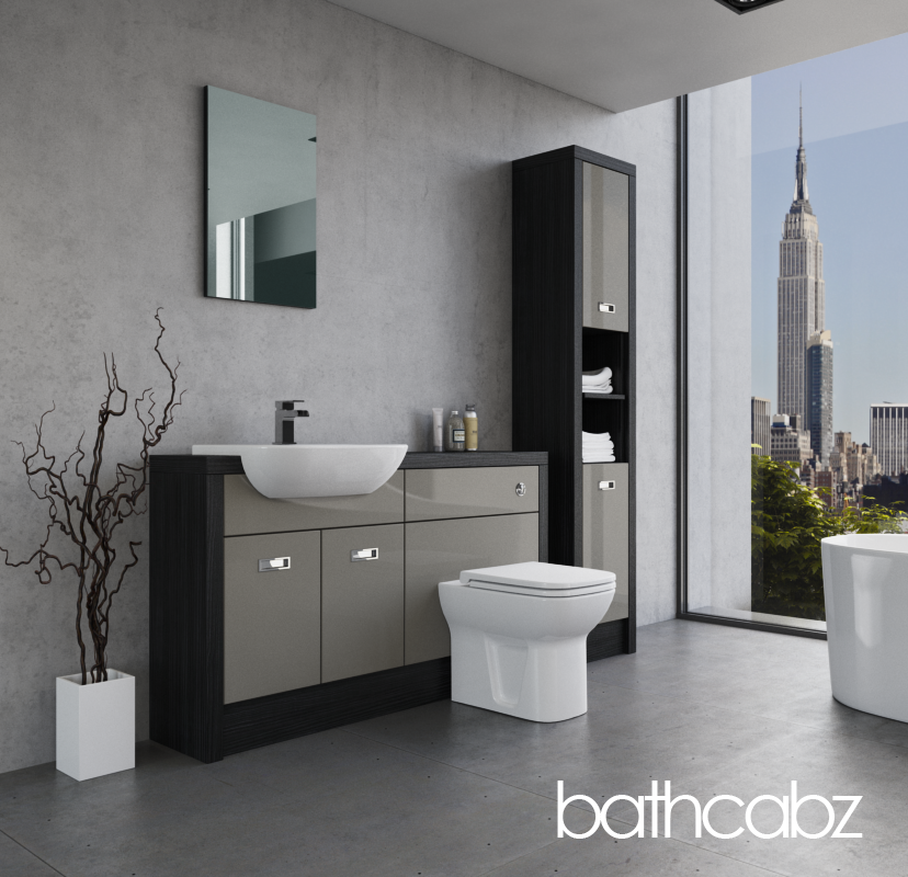 ATHENA HACIENDA BLACK BASE & TALL UNIT BATHROOM FITTED FURNITURE