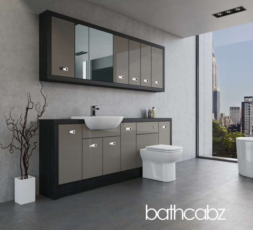 ATHENA HACIENDA BLACK BASE & WALL UNITS BATHROOM FITTED FURNITURE